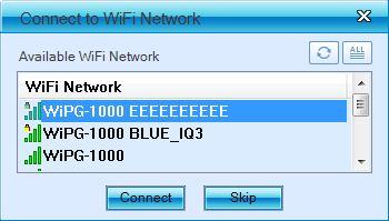 Subnet Mask:subnet mask Default Gateway:default gateway 7) WiPS1000 will search available WiFi Network and list all WiPS1000 Device.