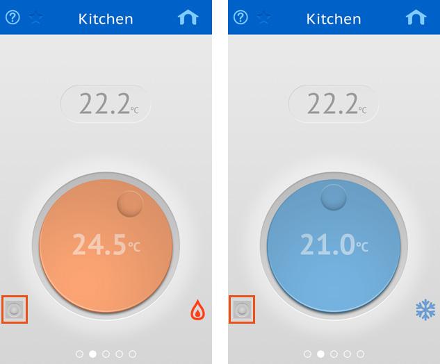 SMARTPHONE/ TABLET APPS If you choose to set the temperature in the thermostat ( Override thermostat mode disabled), the setpoint set in the thermostat is read and shown in U@home and the interface