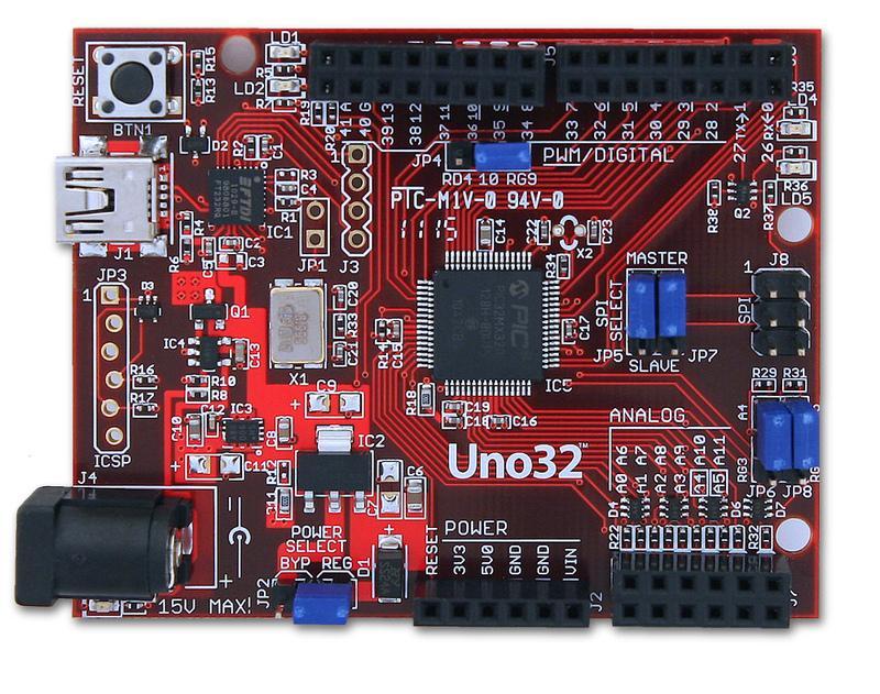 Digilent chipkit Uno32 30 Digital I/O About $27 USB mini-b For Programming And Communication Microchip PIC32 MCU 128K, 80MHz