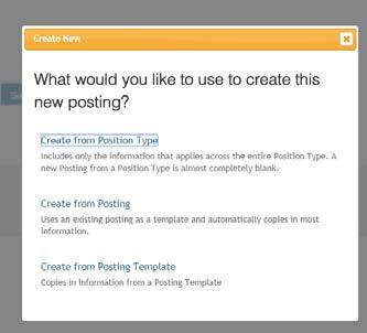 You may also select Create from Posting if the position has been posted
