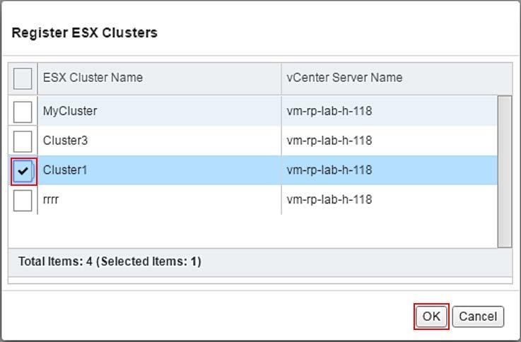 Register ESXi cluster for replication 4.