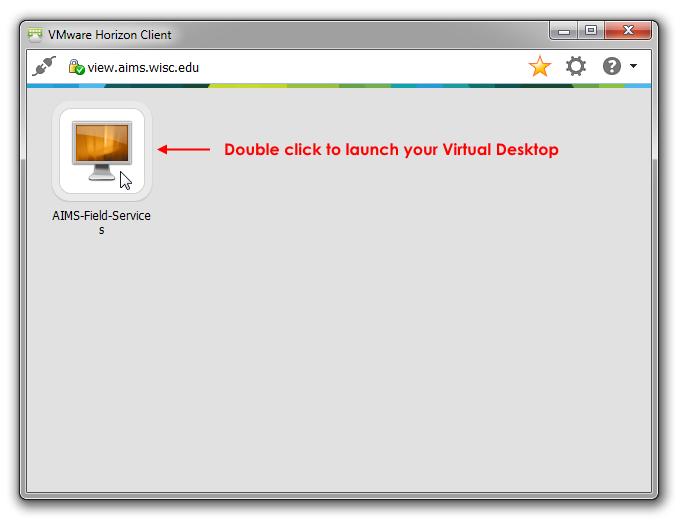 As shown in Figure 5, double click the icon to launch your Virtual Desktop.