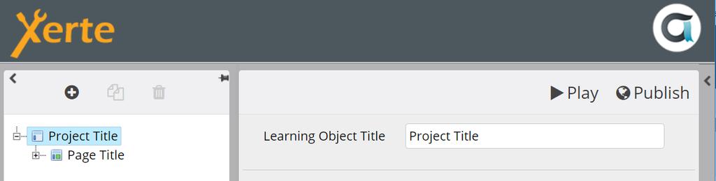 5. A new project editing window will open. 6. Enter your Learning Object Title. 7. For Optional Properties, click the small ar