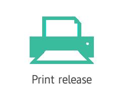 PaperCut to scan a document to a location such as Google Drive. Print Release allows you to release held print jobs.