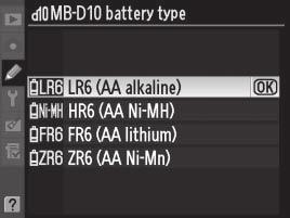 Only battery levels are displayed for AA batteries.