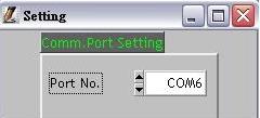 Communication (Comm.) Port Setting 1. Select Comm. Port from the Setting options. The Comm.