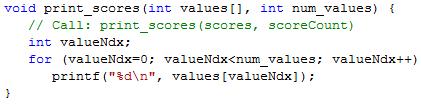 .. Score 1 is 56 Uses of Defined Constant Use everywhere size of array is needed In for-loop for traversal: In calculations involving size: