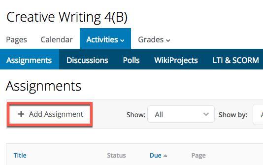 Working with Assignments Working with Assignments In Unified Classroom, you can quickly create an assignment as a gradebook entry right from the Dashboard using the create icon (the + sign in the