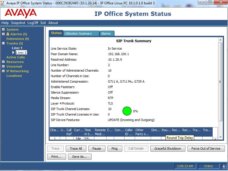 6. Verification Steps The following steps may be used to verify the configuration on Avaya IP Office and OneAccess- Telstra Business SIP Trunk Service. 6.