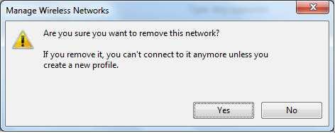 4. You should then see the following: This window will list any wireless networks you have previously connected to.