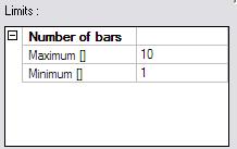 For the Number of bars, the minimum can be set to 1 and the maximum to for example