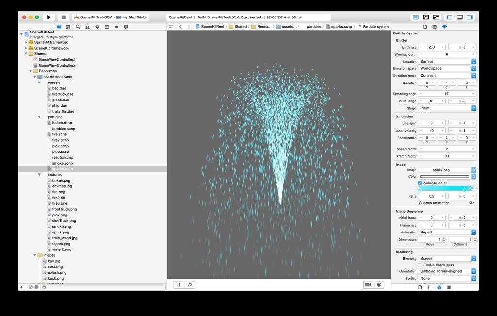 Editing Assets Particle system editor Direct Preview manipulation and edit Node