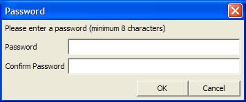 4 Click Save. The Password dialog box is displayed. 5 In the Password field, specify a password. 6 Click OK.