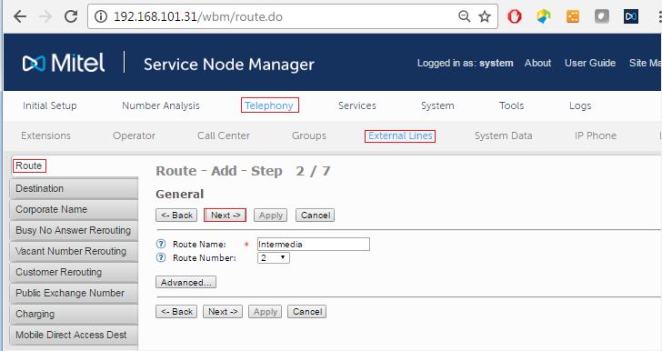 Provide Route name and select an available Route Number from the