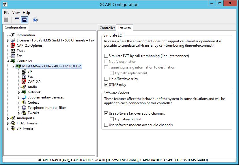 XCAPI controller configuration.