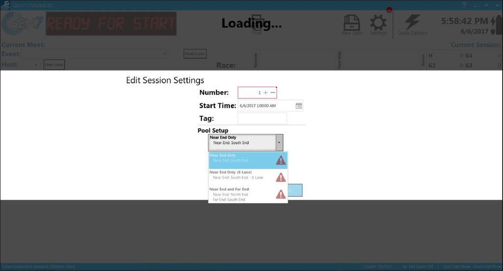 Edit Sessions Pool Settings If you have a serial timer, select the pool setup based