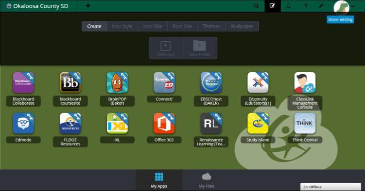 My Apps Browse the ClassLink library and add any apps you would like