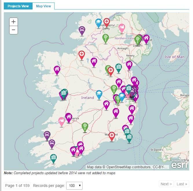 CIS Mapping is an exciting new feature by Construction Information Services (CIS) which allows premium customers to view project sectors on the Irish map and access projects directly through their