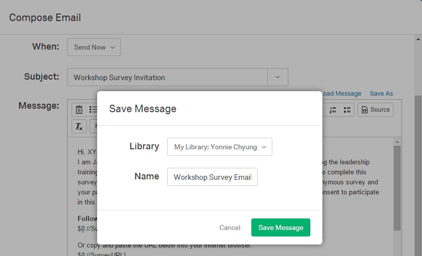 7. Important note! - - If you plan to make it an anonymous survey, you must click Show Advanced Options, and select Anonymous. Otherwise, by default, your survey will be an identifiable survey.