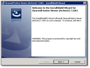 Installing the Native Viewer (ActiveX): Managed Deployment Installation PAGE: 20 The