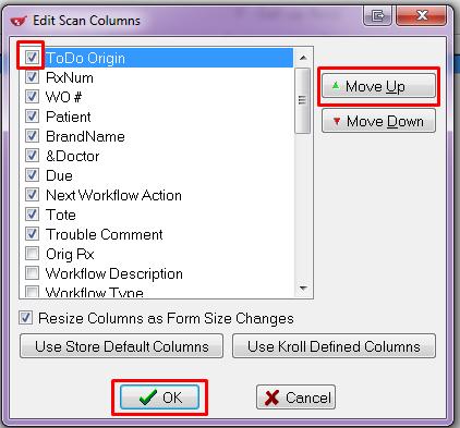 From anywhere within the grid, right click with the mouse and select Change Columns. 2. Locate the To Do Origin. 3.