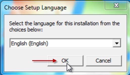 Otherwise, if chose Run, then the installation will start immediately. First, choose the Setup Language, then click OK.