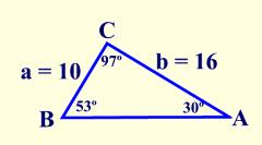 6. Determine the number of distinct triangles that exist in each case. a) In ΔABC, a = 0, c = 16, and A = 30.
