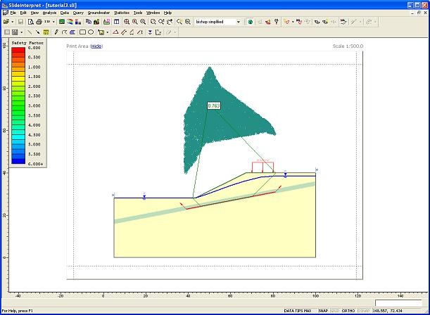The outline shows what is going to be printed and lets you adjust the position of the print area relative to the model.
