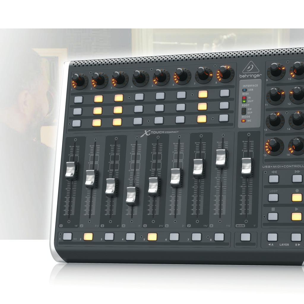 Universal Remote Control for DAWs, Instruments, Effects and Lighting applications Features Mackie Control* emulation mode for seamless integration with every compatible music production software 9