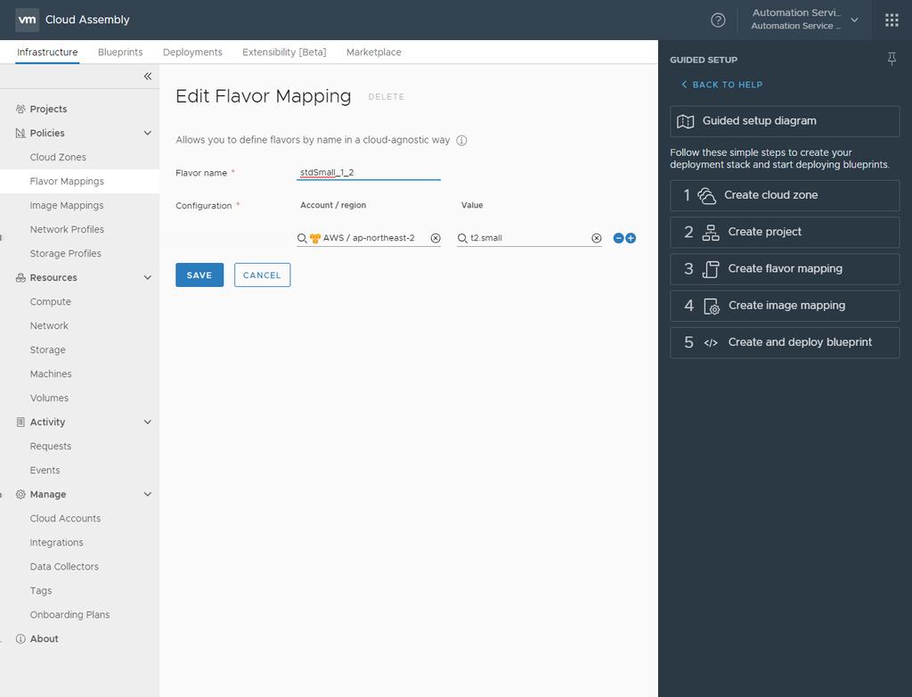 Getting Started with VMware Cloud Assembly 5 Create a