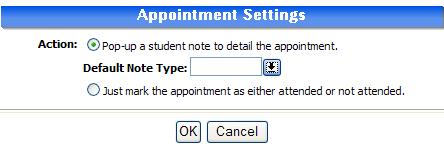 Procedures: 1. Click New to enter a new appointment using the Appointments detail pop-up window. Field Information: Time Click the link to display the Appointments detail pop-up window.
