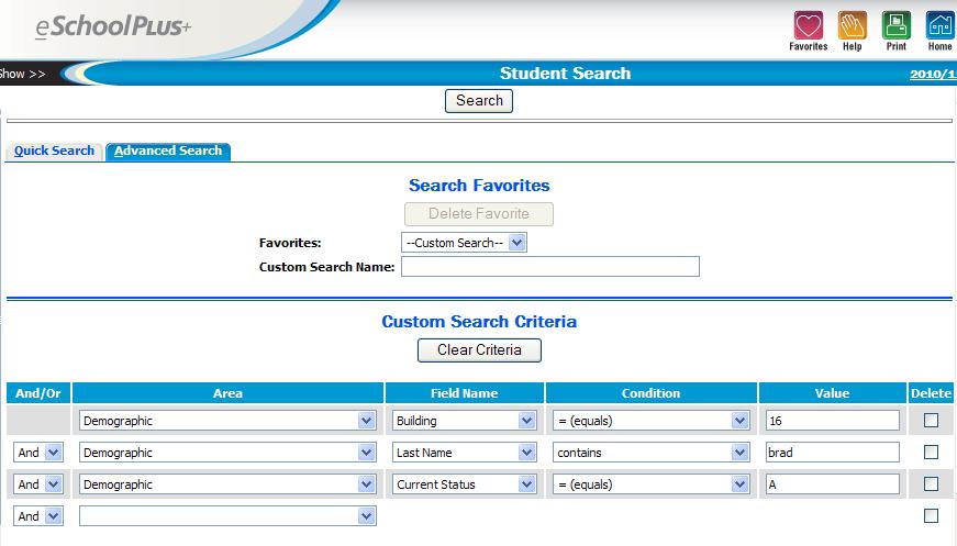 Advanced Search Menu Access: Student Center > Search > Advanced Search Advanced Searches allow the user to retrieve records that match the criteria.
