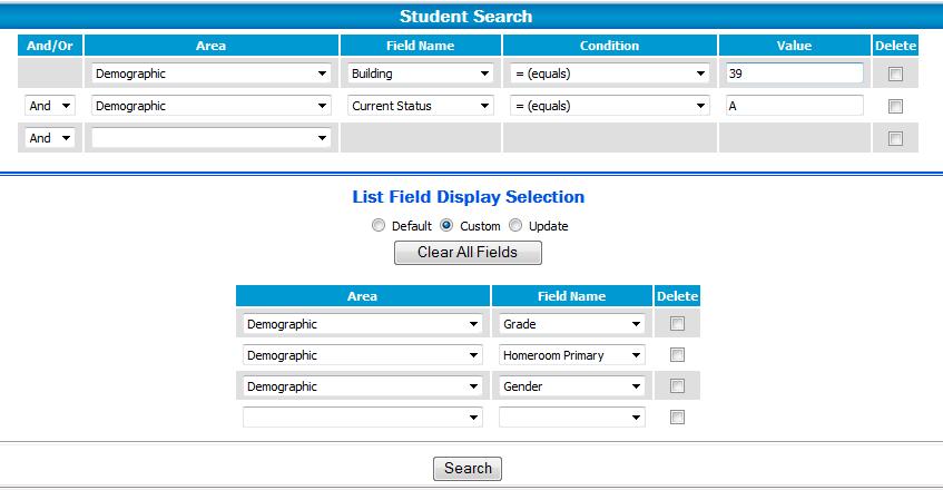Student Custom Report Custom reports can be created from search results of Student Center. The report may be sorted and/or page breaks created.