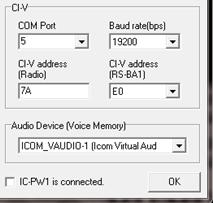Enter the address for your model radio in the CI- V address