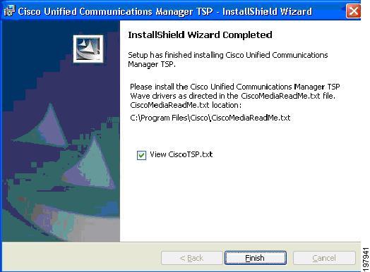 Reinstall or Add a New Instance Figure 5: InstallShield Wizard Completed Screen Reinstall or Add a New Instance If a previous version of the Cisco TSP client is detected and the version of the
