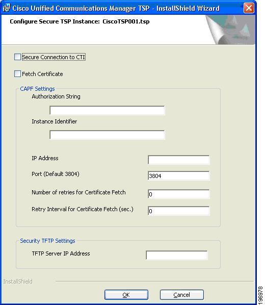 Cisco Media Driver Selection Figure 3: Configure Secure TSP Instance Screen Cisco Media Driver Selection Cisco introduced a new media driver in Cisco Unified Communications Manager 8.0(1).