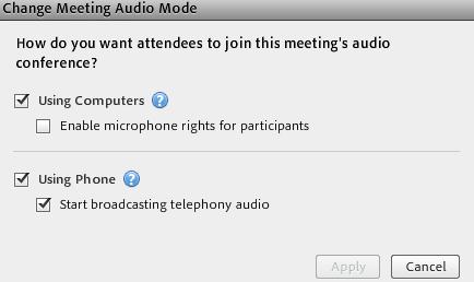 Change Meeting Audio Mode The Host can change the audio mode at any time during the meeting.