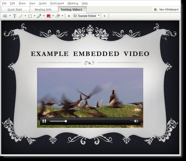 Center. Hover over the embedded video to display playback controls. Supported in PowerPoint 2010 or later (Windows only).