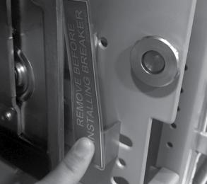 This document provides instructions for how to properly install Eaton s breaker shutter and rail locking device. Rail locking device Step 1. Identify the slot for the rail locking device.