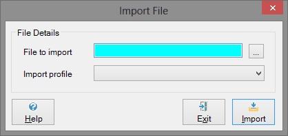 Files to import Type in the full path and filename, or use the browse button, to select the location of the file to be imported.