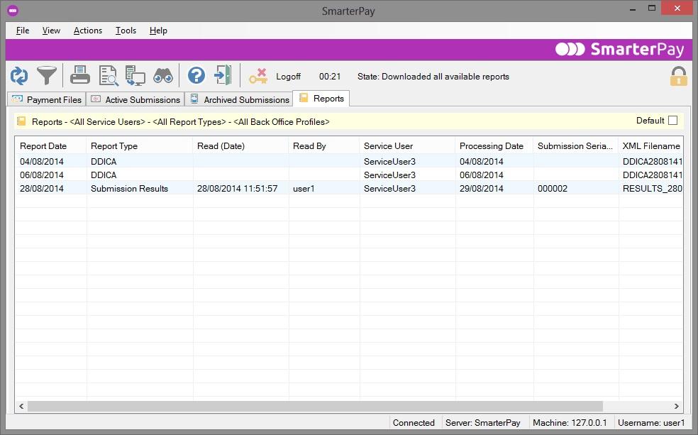 More: Menu bar Tool bar Data area Reports - Actions Reports - context menu Report types Input report timing 6.