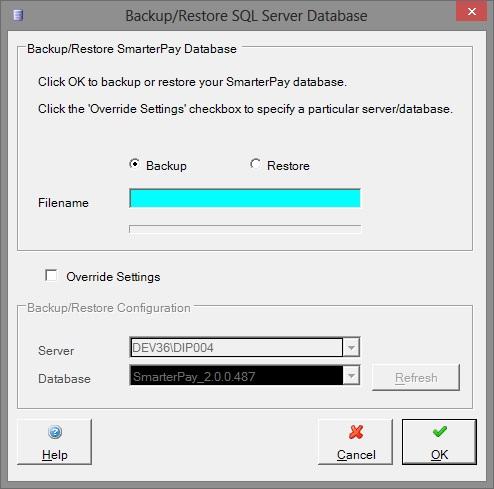 1 Introduction Introduction We recommend that you backup the SmarterPay database regularly. This can be achieved quickly and easily from the Start menu.