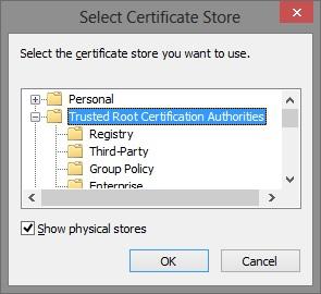 If Local Computer is not listed you must go back to step 2 and be sure to start the Gem Safe application as an administrator. 8. Complete the Certificate Import Wizard.