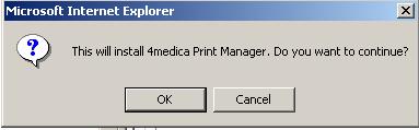 Click the OK button to install the Print Manage