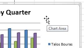 EMBEDDED CHARTS: MOVING & SIZING Embedded charts can be moved around the worksheet in which they are embedded.