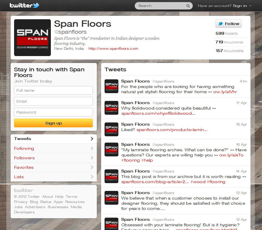 Span Floors Twitter page
