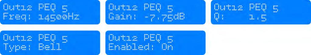 3.3.6.Parametric Equalizer (PEQ) There are ten bands of parametric equalization. Each band can be adjusted freely over the complete frequency range of 20Hz to 20kHz.