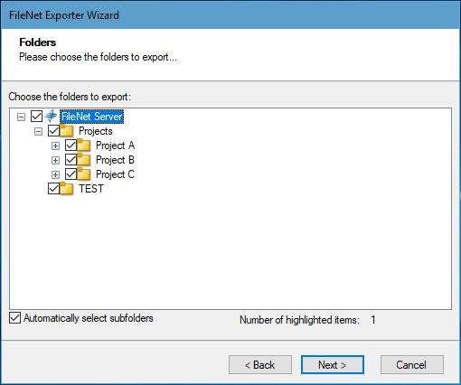 Table 2-2: FileNet Configurations, General Tab Description of Fields Field Export Link Document as File Security Comments Versions Export Version Description Check this option if you wish to export