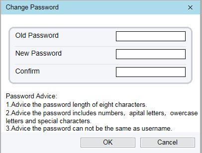 QUICK REFERENCE GUIDE 3. Change the Password Description You can click to change the password for logging in to the system. Step 1 Click in the upper right corner of the main page.