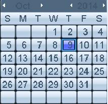Figure 6. 2 Playback Calendar If there are record files for that camera in that day, in the calendar, the icon for that day is displayed as. Otherwise it is displayed as.